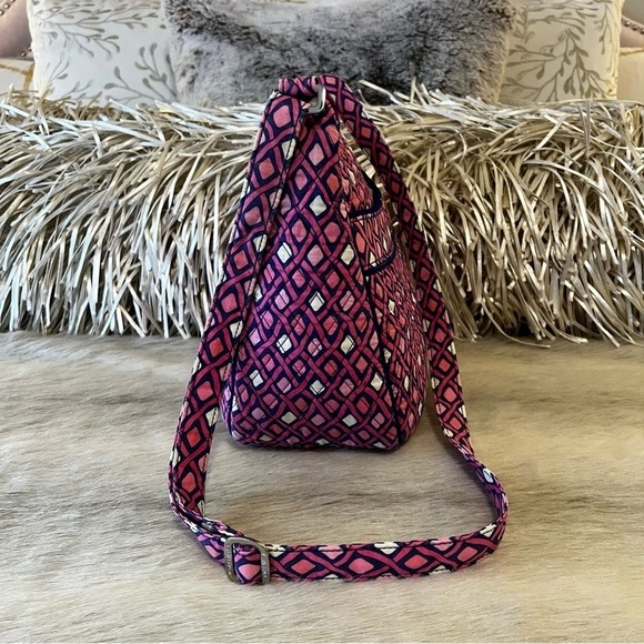VERA BRADLEYKatalina Pink Diamonds Carryall Crossbody Handbag Purple 2012 Y2K - Picture 5 of 15